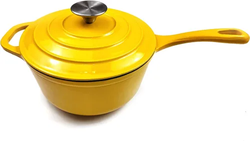 Vista 5 de HAWOK Mini cacerola de hierro fundido de 2 cuartos de galón, 7 pulgadas con tapa, pre-sazonada