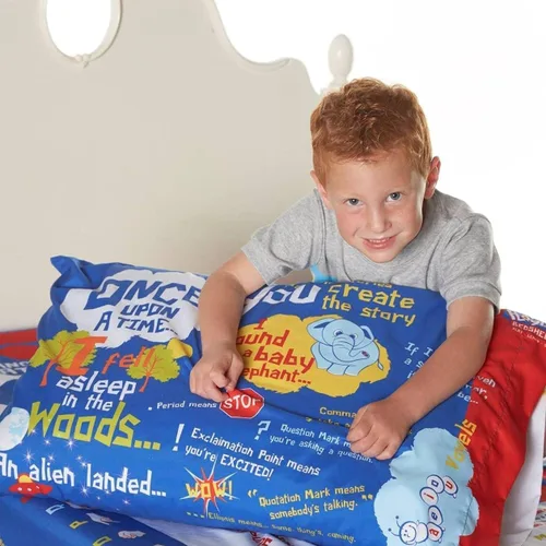 Vista 4 de Playtime Edventures - Funda de almohada Playtime Story-Time con más de 20 frases e imágenes para principiantes. - Funda de almohada de microfibra