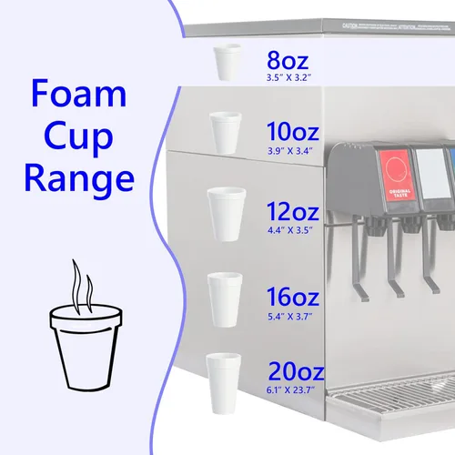 Vista 3 de Mr Miracle Vasos de espuma de poliestireno de 8 onzas, tazas de café desechables (paquete de 50), tazas de espuma blanca aisladas para bebidas