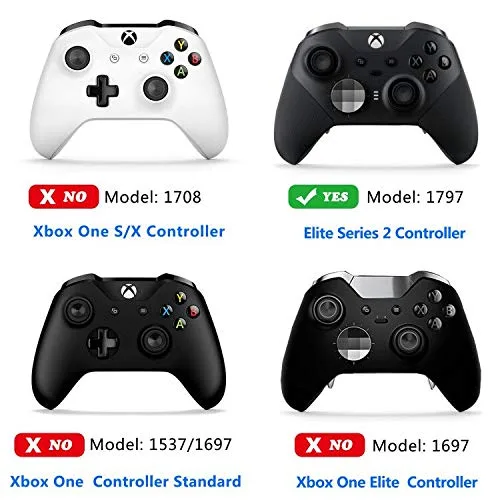 Vista 2 de 13 in 1 Metal Swap Thumbsticks Joysticks, Trigger Paddles, Dpads and Tool for Xbox One Elite Controller Series 2, Elite Series 2 Core (Black)
