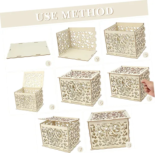 Vista 5 de Abaodam 2pcs Box Wedding Alcancias De Dinero para Adultos Money Saving Bank Decorative Gift Container Adult Piggy Bank Cajas De Regalo Piggy Banks