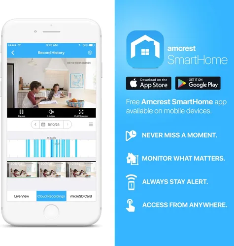 Vista 11 de Amcrest Cámara WiFi 1080P para interiores, cámara de niñera, cámara para perros, monitor de sonido y bebé, detección de personas y mascotas