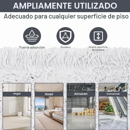 Vista 4 de Trapeador de polvo comercial de 24 pulgadas para limpieza de pisos, plumero