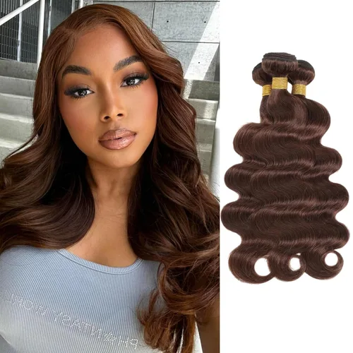 Vista 14 de Black Mix Blue Highlight Bundle Cabello humano ondulado 14 16 18 IN