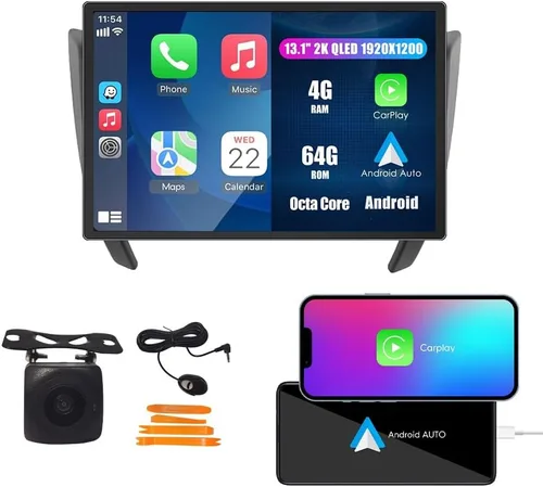 Vista 12 de Coche CarPlay Android Navegación Automática Estéreo GPS Radio Cámara Pantalla 10.33 "QLED Pantalla Táctil Headunit Tablet Pad Media Player