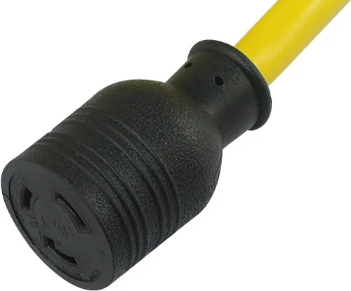 Vista 4 de Conntek P515L530 Adaptador de generador de 1 pie de 15 amperios Enchufe estadounidense a conector hembra de bloqueo de 30 amperios L5-30R, 125