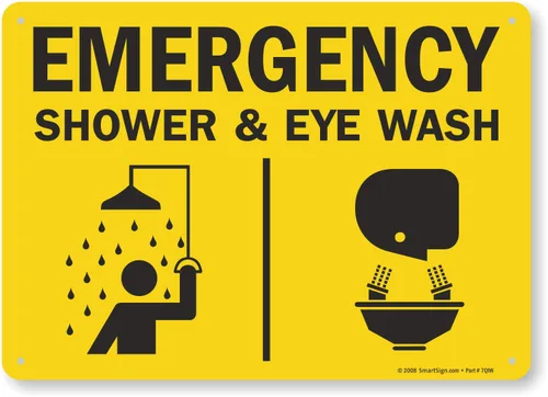 Vista 2 de SmartSign - S-4224-PL-10 Letrero "Ducha de Emergencia y Lavado de Ojos" 7" x 10" Plástico Verde