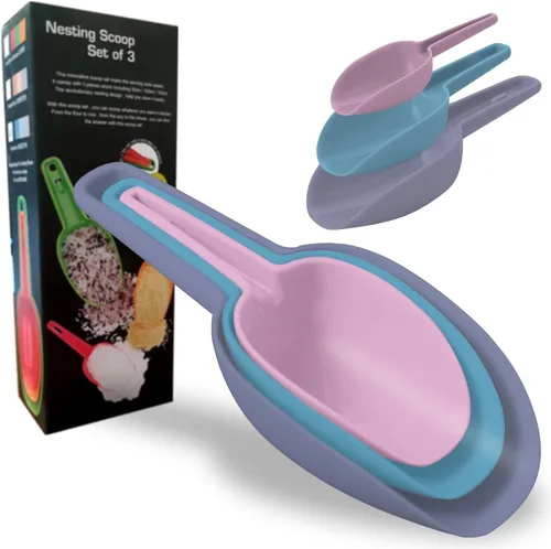Vista 9 de Paquete de 4 cucharas de plástico para recipientes, cuchara de plástico para cubitos de hielo, cucharas de harina, productos secos, granos de café