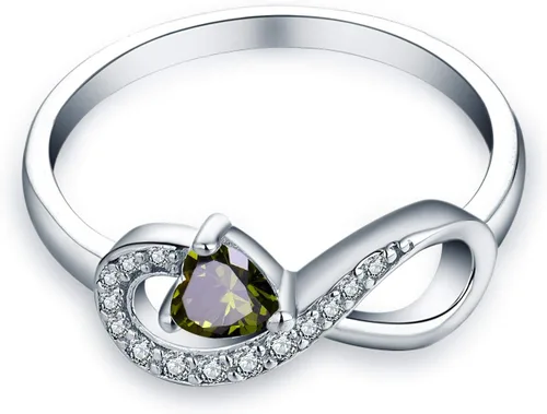 Vista 71 de Anillo Jo Wisdomo de compromiso. de plata esterlina, con corazón e infinito, anillo de amistad, para ella