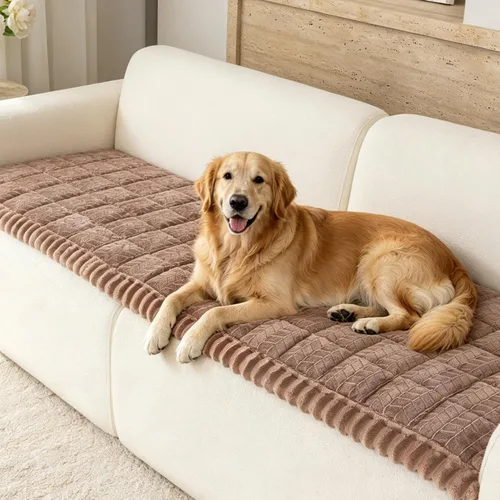 Vista 10 de Funda de sofá lavable para perros, funda antideslizante y mullida para silla de mascotas, protector de sofá de felpa suave para reposabrazos, apta