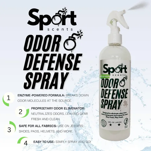 Vista 2 de Sports Scents - Spray de defensa de olores – Eliminador de olores y desodorante de equipo deportivo – Aerosol neutralizador y refrescante