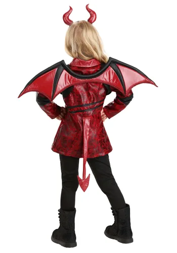 Vista 2 de Disfraz de Diablo de Cuero para Niña Pequeña Multicolor