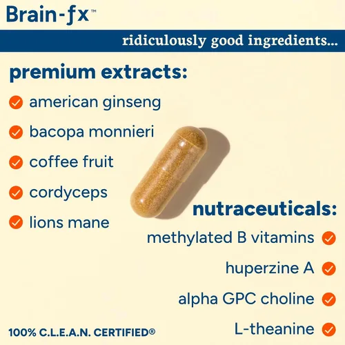 Vista 5 de Brain-fx Vitaminas de liberación prolongada para la salud cerebral, suplemento para la memoria y la concentración con nootrópicos, factor BDNF