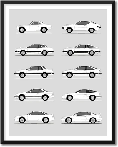 Vista 13 de Idea Network Póster hecho a mano compatible con Nissan Skyline GT-R Generations Print