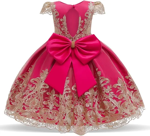 Vista 2 de HNXDYY Flower Gir Tutu - Vestido de boda de princesa de encaje para fiesta de cumpleaños