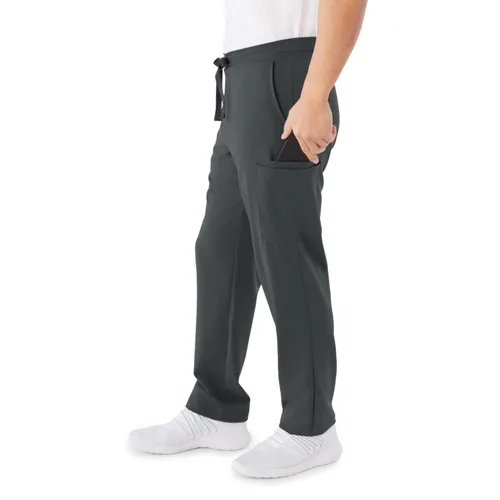 Vista 2 de ave. Clinton - Pantalón médico unisex de pierna recta, seis bolsillos, color carbón, talla S