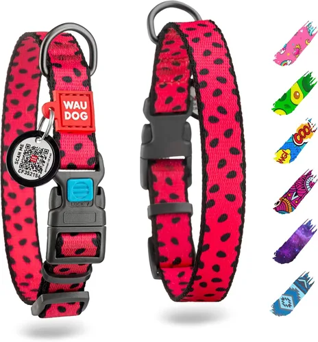 Vista 8 de WAUDOG Collar de nailon para perros – Collar ajustable para perros grandes, pequeños y medianos – Collares de cachorros para perros de razas grandes