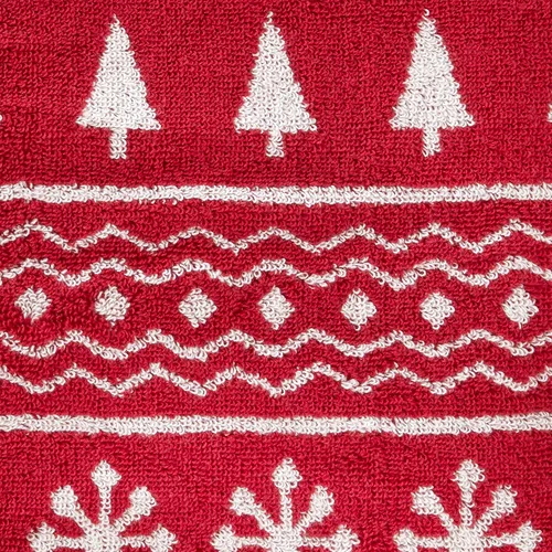 Vista 2 de SKL Home Toalla de baño de Navidad/Winter Fair Isle, color rojo