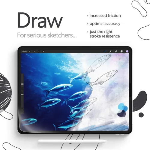 Vista 3 de Paperlike 2.0 (2 piezas) para iPad Pro 11" (2020/21/22) y iPad Air 10.9" (2020/22) – Protector de pantalla mate para dibujar, escribir y tomar notas