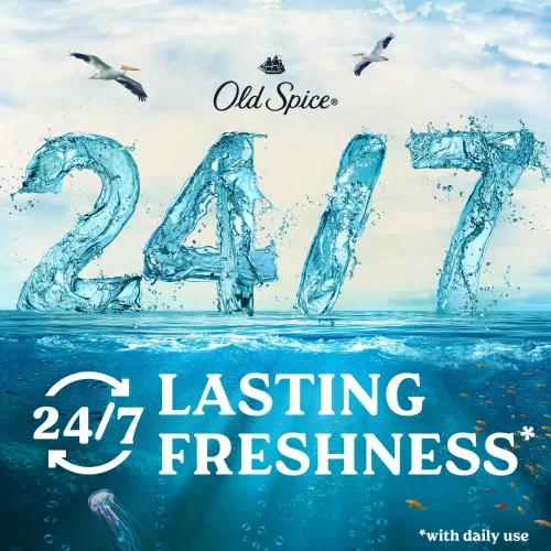 Vista 4 de Old Spice Dry Feel Desodorante antitranspirante para hombres, frescura de larga duración 24/7, protección contra el sudor y el olor 24/7, suave