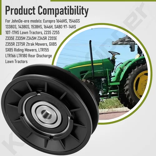 Vista 3 de Polea tensora AM121967 compatible con tractores de césped JohnDe-ere Fits Model LT133, LT150, LT155, LT160, LT170, LT180, LT190 and STX GX LT LTX