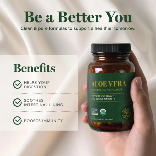 Vista 4 de Global Healing Aloe Vera - Suplemento orgánico bio-activo de hojas - Fórmula concentrada de 200 veces con la mayor concentración de acemanano