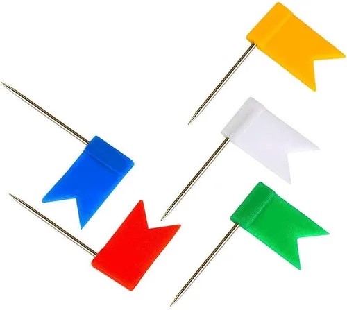Vista 6 de Outus 60 alfileres multicolor con bandera de mapa, varios