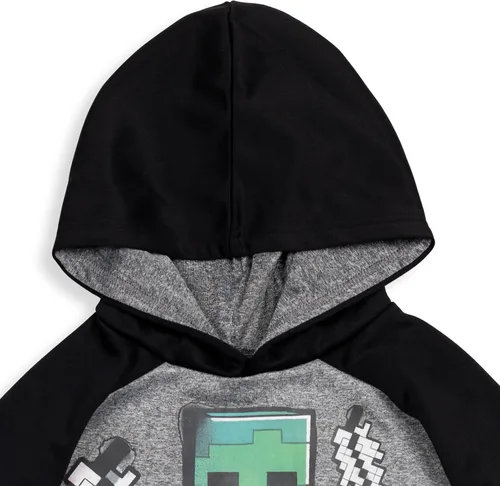 Vista 5 de Minecraft Creeper Zombie Steve - Sudadera con capucha de forro polar para niños pequeños a grandes