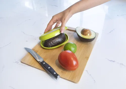 Vista 5 de Joie Fresh contenedor de almacenamiento de vaina elástica para aguacate, conservante de alimentos de silicona, mantiene los restos de productos