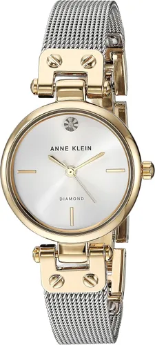 Vista 9 de Anne Klein Reloj de pulsera de malla con detalles de diamantes para mujer