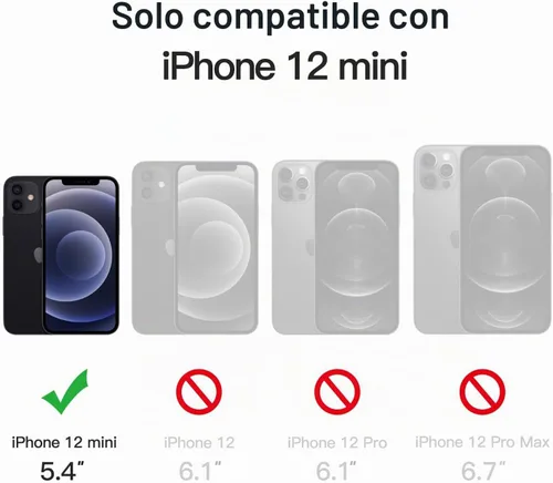 Vista 2 de JETech Funda magnética mate para iPhone 12 mini, color negro Compatible con MagSafe, parte trasera mate translúcida, protección delgada a prueba