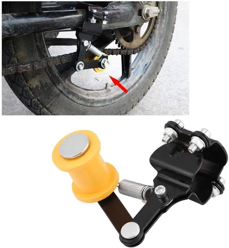 Vista 8 de Tensor de cadena, tensor de cadena ajustador, perno en rodillo, accesorios modificados para motocicleta, herramienta universal (negro)