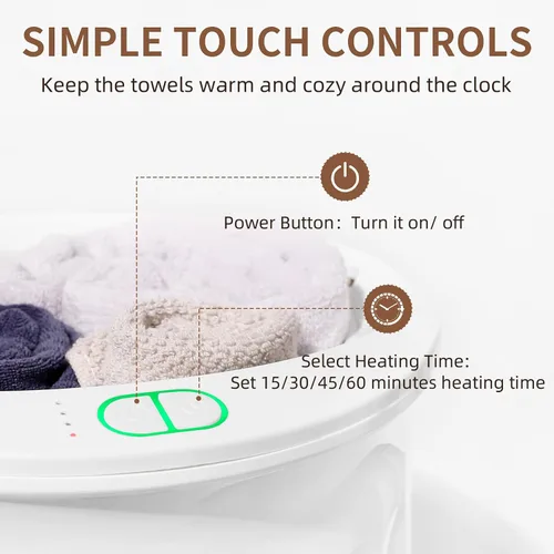 Vista 6 de Calentador de toallas calientes para baño; calentador de toallas de lujo en cubo; calentador de mantas de spa de gran capacidad de 20L; diseño