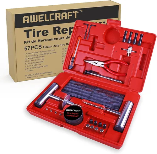 Vista 10 de AWELCRAFT Kit económico de reparación de neumáticos para fijar pinchazos y tapar planos, paquete de 10 piezas, ideal para automóviles, camiones