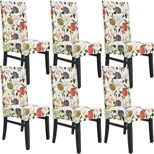 Vista 26 de Juego de 6 fundas de terciopelo para sillas de comedor, fundas elásticas suaves para sillas Parson, extraíbles y lavables, con elástico para un