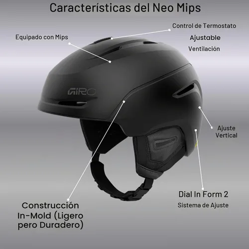 Vista 3 de Casco de esquí Giro Neo MIPS - Casco de snowboard para hombres, mujeres y jóvenes Mate negro