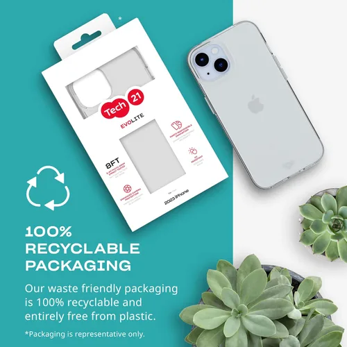 Vista 7 de Tech21 EvoLite - Funda para iPhone 15 / 16e - Funda fina de protección contra impactos, transparente