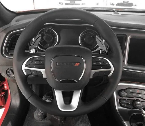 Vista 6 de 2 unidades de accesorios interiores para volante, cubierta de tapicería extendida para Dodge Challenger Charger Durango RT & Scat Pack 2015-2021