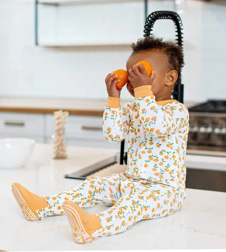 Vista 3 de Burt's Bees Baby - Pijama para niña, con cremallera delantera y pies cerrados antideslizantes, de algodón orgánico 100%, para niñas pequeñas