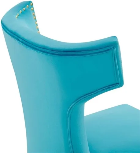 Vista 7 de Modway EEI-5008-BLU - Juego de 2 sillas de comedor de terciopelo de alto rendimiento, color azul