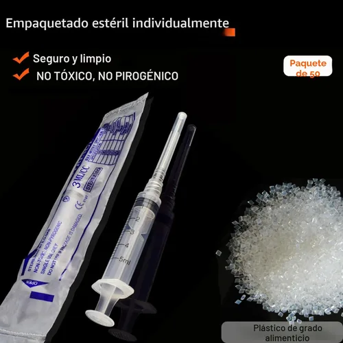 Vista 4 de Paquete de 50 jeringas de laboratorio Luer Lock desechables de 0.1 fl oz/cc con aguja de 18 Ga de 1.5 pulgadas Sellado individualmente