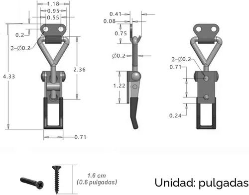 Vista 4 de E-TING Juego de 6 abrazaderas de palanca ajustables con cierre de hasp de liberación rápida 4001, capacidad de sujeción de 100KG 220LBS, abrazaderas
