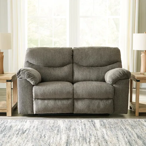 Vista 2 de Signature Design by Ashley Alphons - Sofá biplaza reclinable de transición, color gris claro