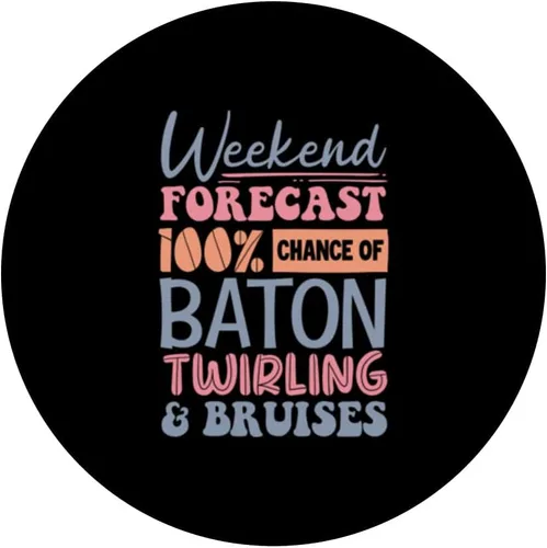 Vista 3 de Baton Twirling Majorette Baton Twirler Pronóstico de fin de semana Juego de palabras PopSockets intercambiables PopGrip