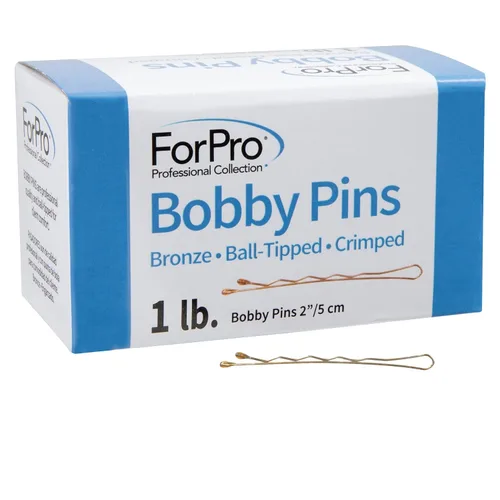 Vista 8 de ForPro Professional Collection Bobby Pins (400 unidades aproximadamente), negro, 2 pulgadas de largo, con punta de bola, rizado, antideslizante,