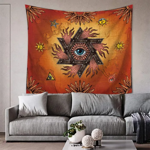Vista 3 de VENTIMI Tapiz de sol para colgar en la pared, mantel con ojos espaciales, decoración de pared para dormitorio, sala de estar, exterior e