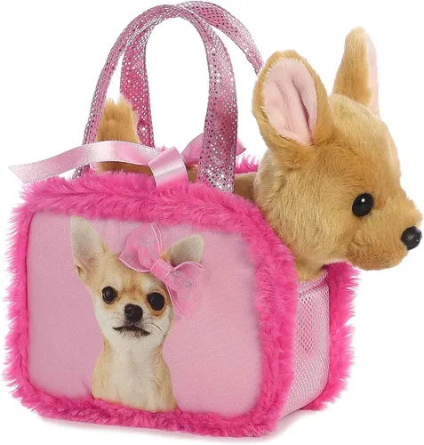 Vista 2 de Aurora Fashion Fancy Pals Bonito animal de peluche rosa – Mini peluche con bolso para divertirse – Perfecto para niños de más de 3 años, disfraces