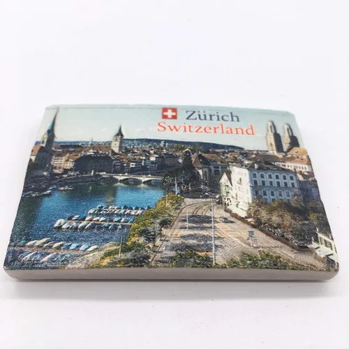 Vista 2 de Imán de nevera Lago Zurich Suiza Resina 3D Artesanía Artesanía Turística Viaje Ciudad Recuerdo Colección Letra Frigorífico Pegatina