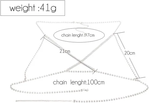 Vista 6 de CanB Sexy Chest Crossover Crystal Bra Body Chains Bralette Chain Bikini Beach Nightclub Chain Harness Body Accessories Jewelry for Women and Girls