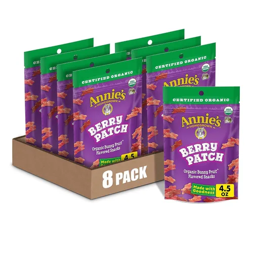 Vista 10 de Bocadillos Orgánicos Building Blocks de Annie's con Sabor a Fruta, Sabores de Frutas Variados, Sin Gluten, 10 Bolsas, 7 oz Formas de bloques